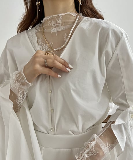 flower lace sheer tops