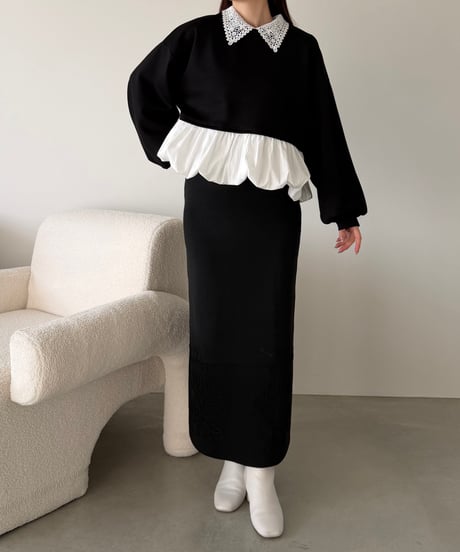 lace collar peplum balloon tops