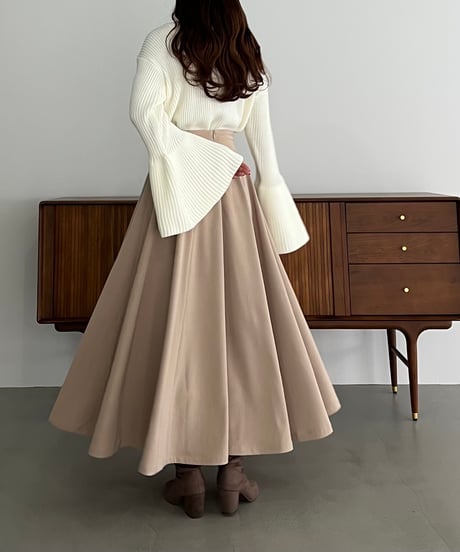 flare silhouette panel skirt(beige)