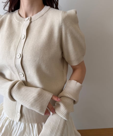 puff sleeve arm warmer knit