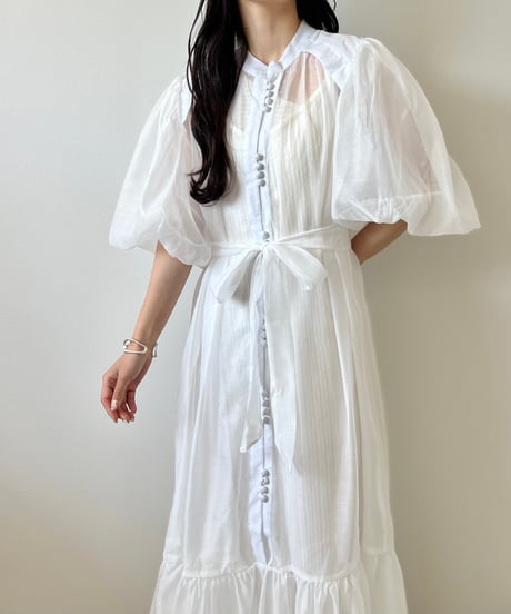 balloon silhouette sheer onepiece