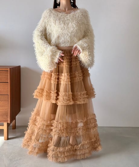 layered frill tulle skirt