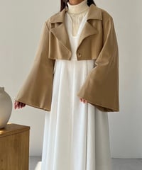 flare sleeve short jacket (brown)