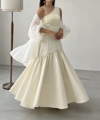 2way mermaid silhouette flare skirt (white)