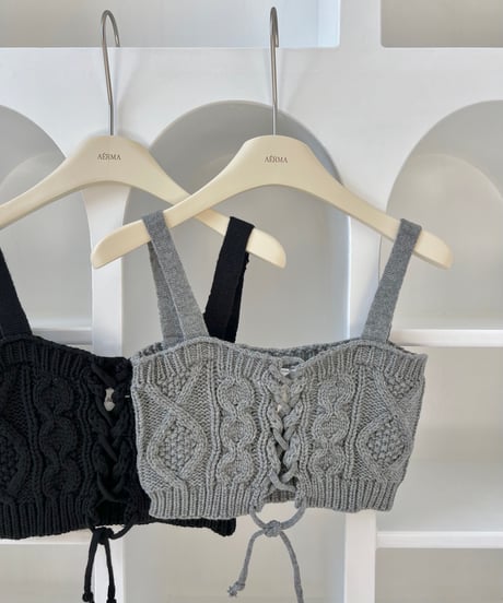 lace up knit bustier