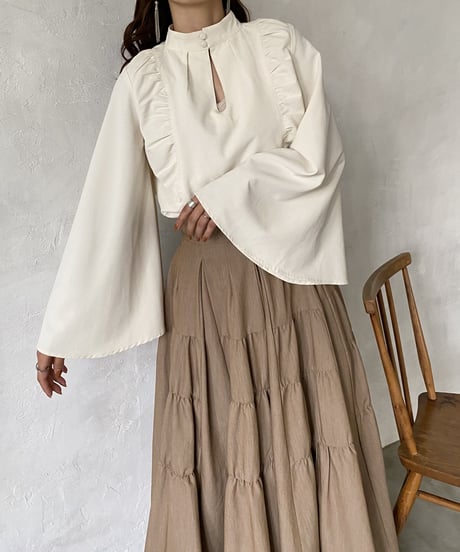 many way slit flare blouse