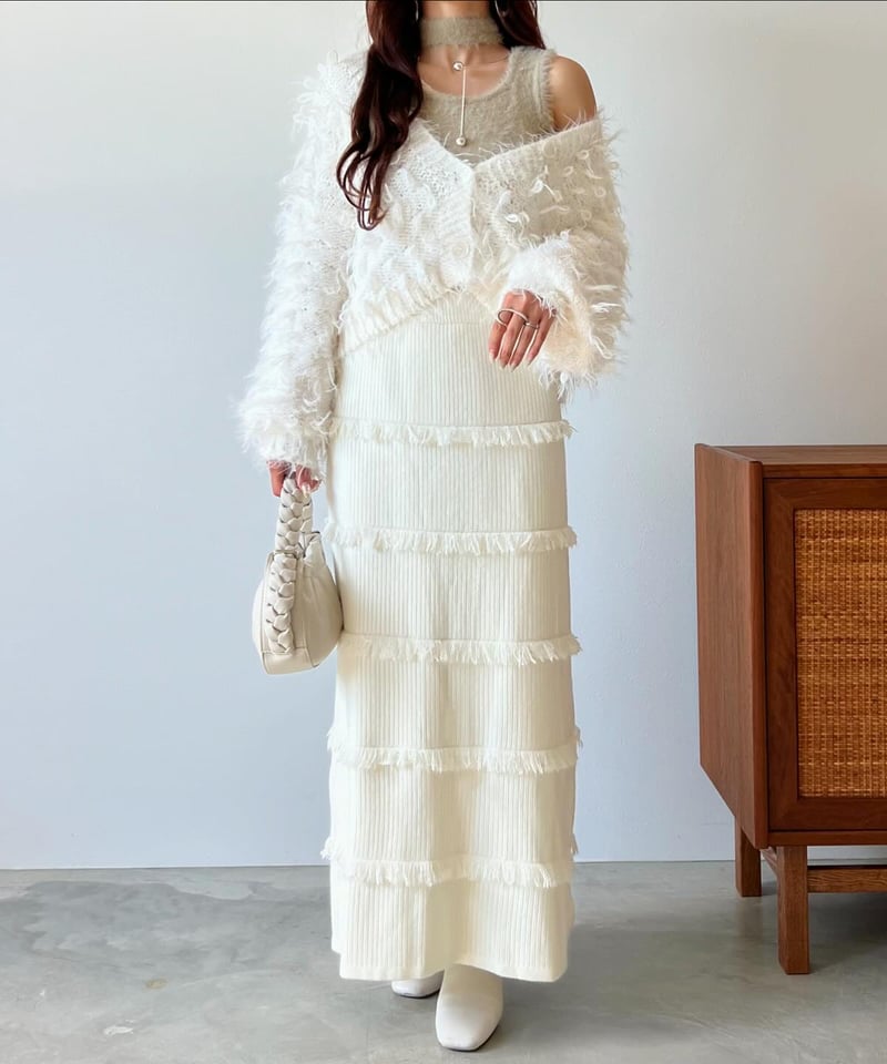 fringe lib knit skirt | AÉRMA boutique