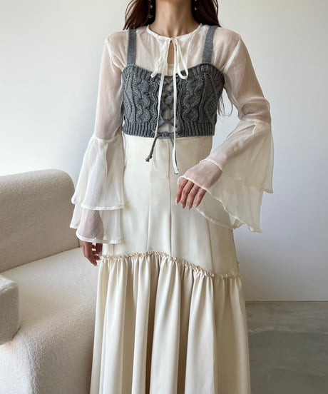lace up knit bustier