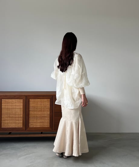jacquard flare mermaid skirt