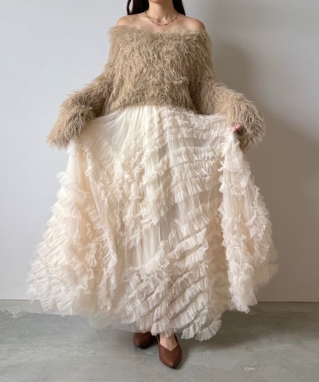 tulle gather frill skirt