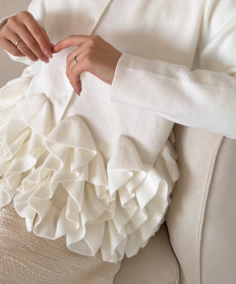 Voluminous Ruffle Cardigan | AÉRMA boutique
