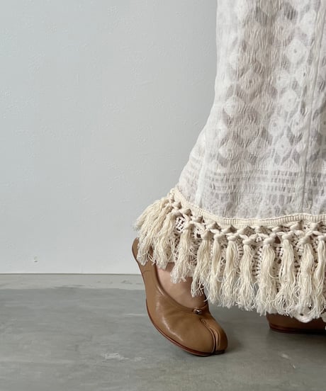 sheer fringe long vest