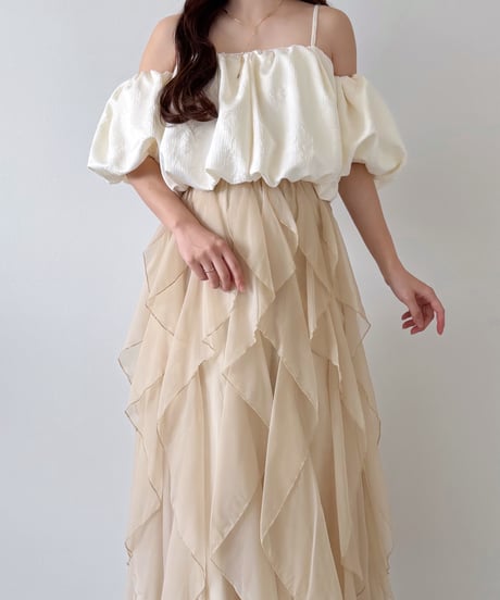 2way offshoulder volume tops