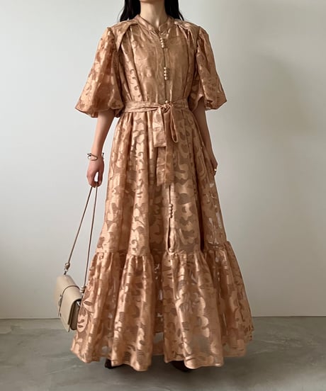 flower lace volume sleeve onepiece
