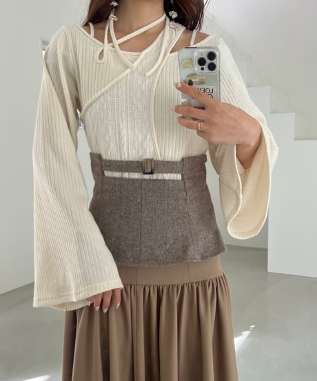 asymmetry strap flare tops