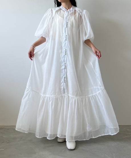 balloon silhouette sheer onepiece