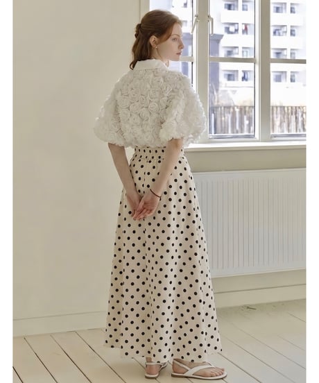 classical dot long skirt