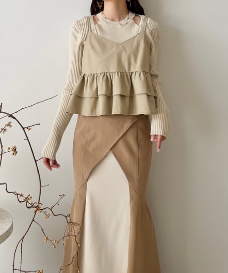 soft leather tiered bustier