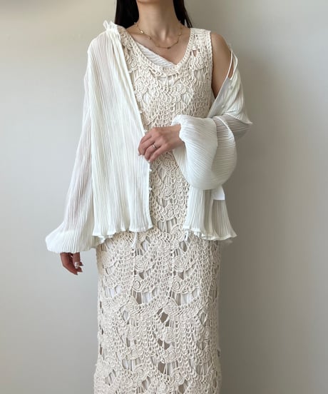 crochet layered sleeveless onepiece(2色)