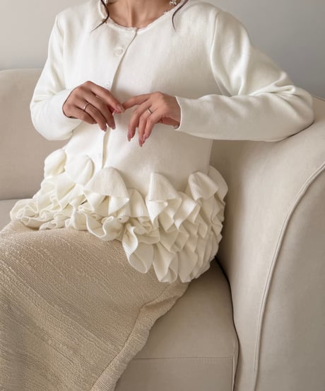 Voluminous Ruffle Cardigan