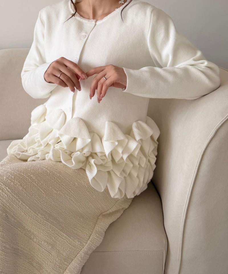 Voluminous Ruffle Cardigan | AÉRMA boutique