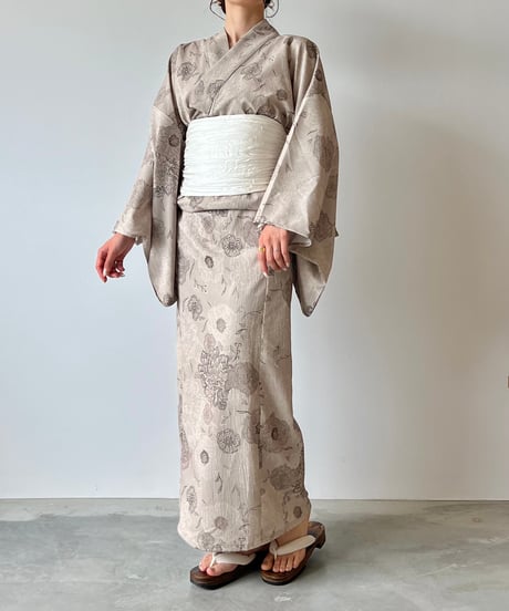 aèrma yukata.(浴衣＋帯)brown