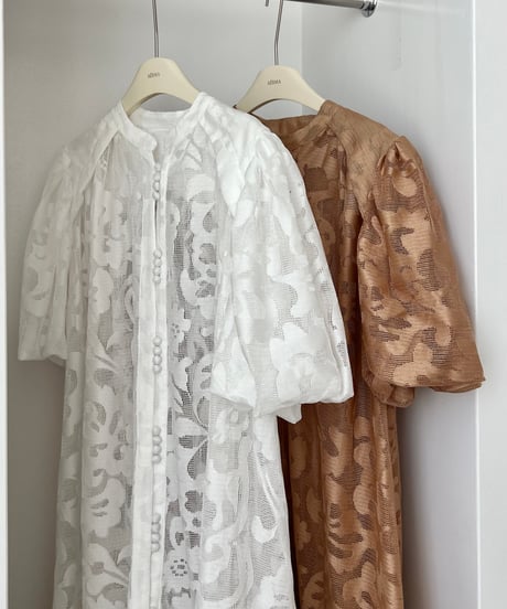 flower lace volume sleeve onepiece