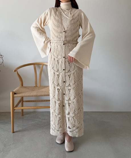 crochet race long vest