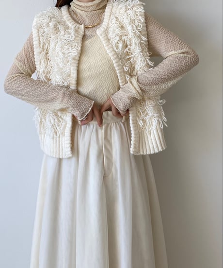 loop fringe knit vest