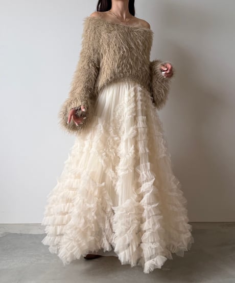 tulle gather frill skirt