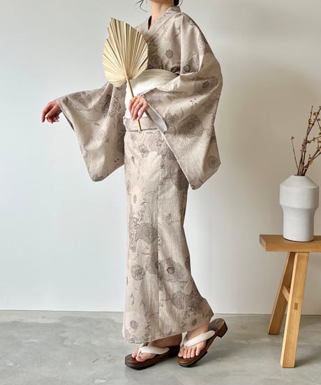 aèrma yukata.(浴衣＋帯)brown