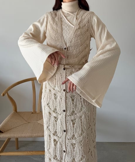 crochet race long vest