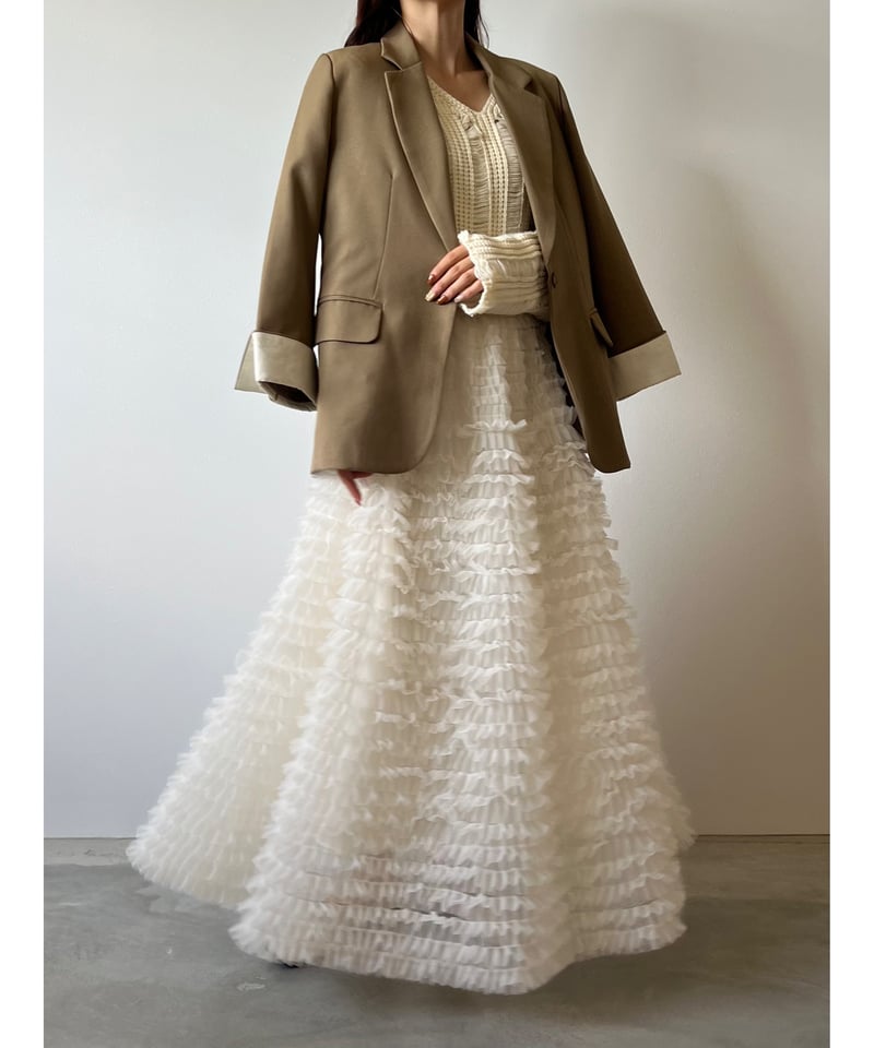 エフィ TULLE ASYMMETRY FRILL CAMISOLE アイボリー エフィ TULLE