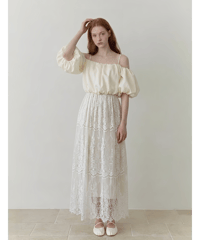 2way lace flare skirt(2色)