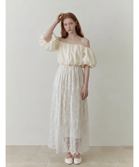 2way lace flare skirt(2色)
