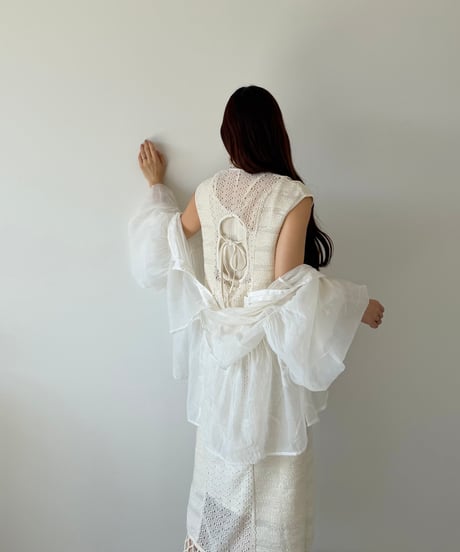 lace knit fringe onepiece