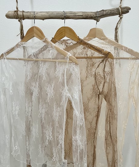 flower lace sheer tops