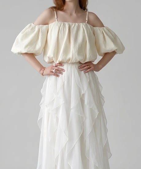 2way offshoulder volume tops