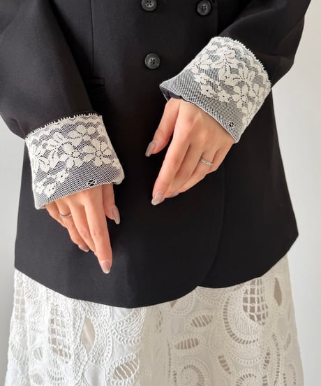 classic lace accent double jacket