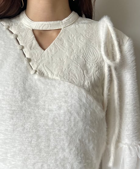 tulle sleeve asymmetry tops