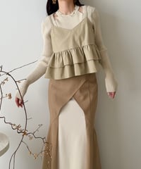 soft leather tiered bustier