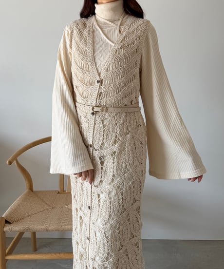 crochet race long vest