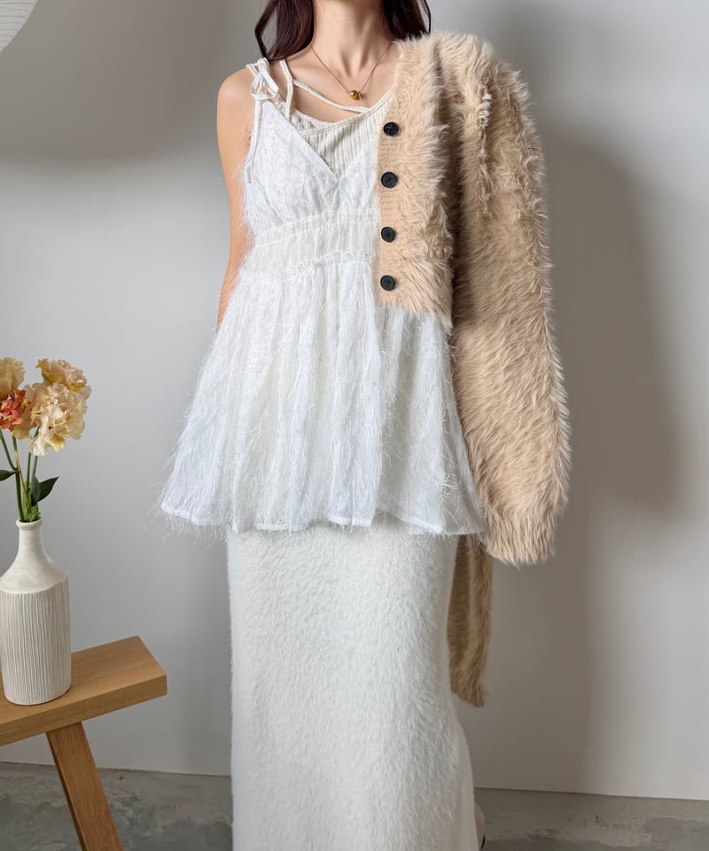 feather frill camisole | AÉRMA boutique