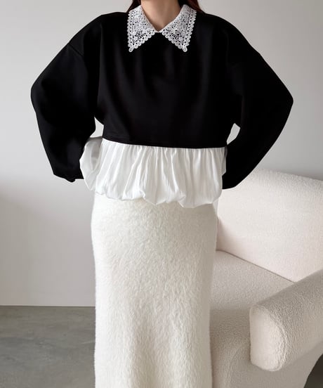 lace collar peplum balloon tops