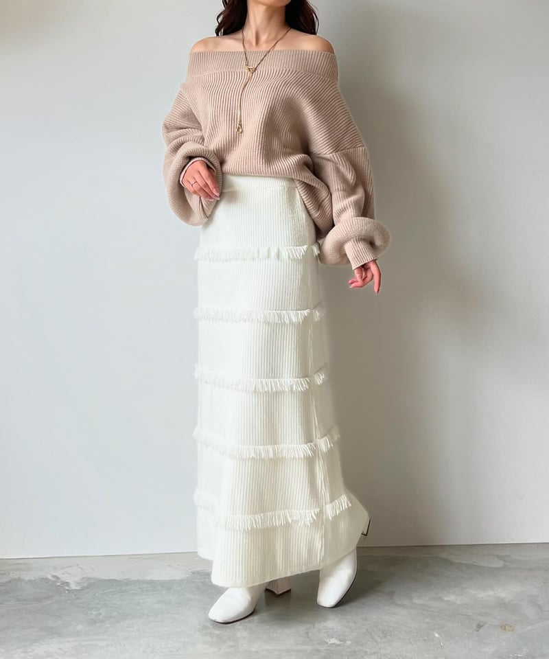 fringe lib knit skirt | AÉRMA boutique