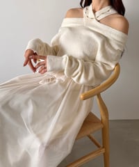 cross detail offshoulder knit