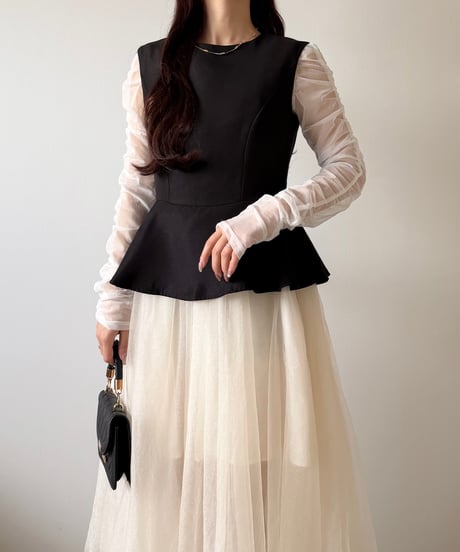 peplum tulle occasion dress