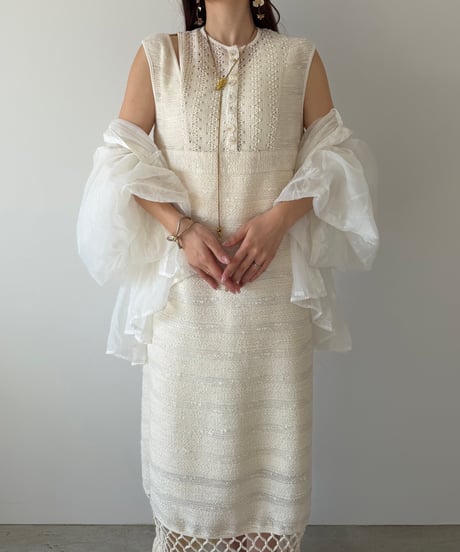 lace knit fringe onepiece