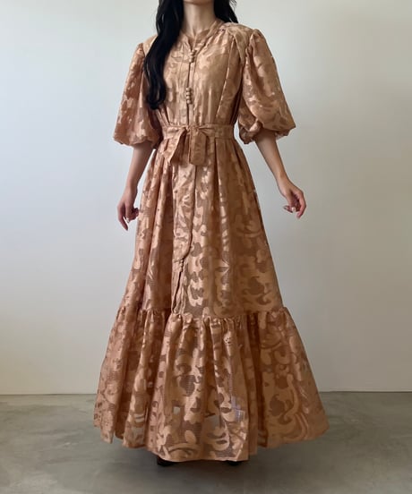 flower lace volume sleeve onepiece