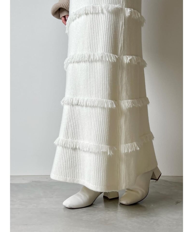 fringe lib knit skirt | AÉRMA boutique